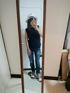 「テーパードデニム」｜あきさん（レディース・150cm）の夏コーディネート