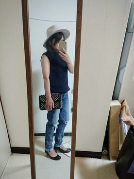 「テーパードデニム」｜あきさん（レディース・150cm）の夏コーディネート