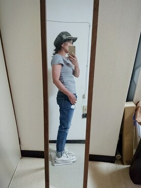 「テーパードデニム」｜あきさん（レディース・150cm）の夏コーディネート