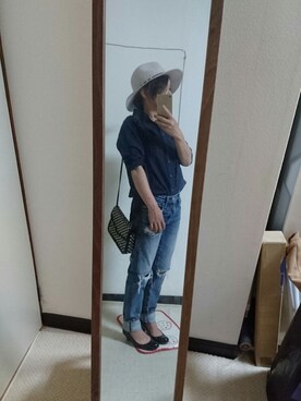 「テーパードデニム」｜あきさん（レディース・150cm）の夏コーディネート