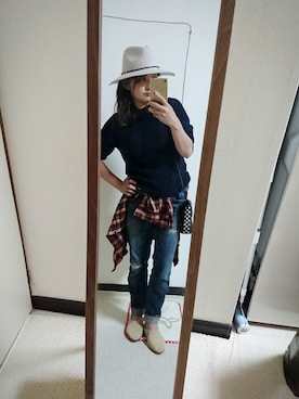 「テーパードデニム」｜あきさん（レディース・150cm）の秋コーディネート