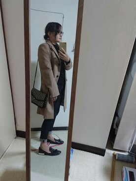 「チェスターコート キャメル」｜「アイテム（チェスターコート）」を使った、あきさん（レディース・150cm）の秋コーディネート