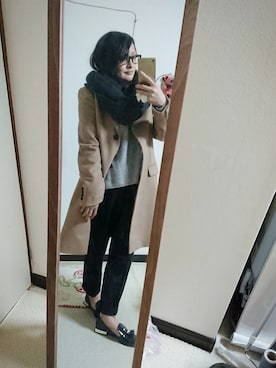 「チェスター」｜「アイテム（スラックス）」を使った、あきさん（レディース・150cm）の秋コーディネート