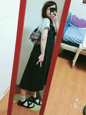「コロンビア」｜「アイテム（ワンピース/ドレス）」を使った、michan.chan.chanさん（レディース・152cm）の夏コーディネート