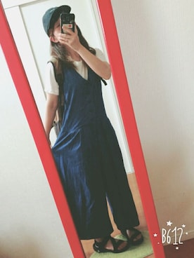 「コロンビア」｜「アイテム（サロペット/オーバーオール）」を使った、michan.chan.chanさん（レディース・152cm）の夏コーディネート