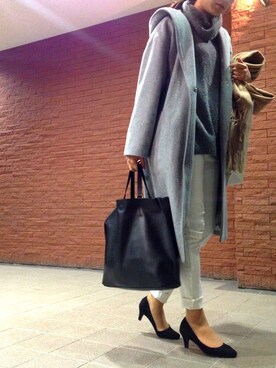 「ADAM ET ROPE'（アダムエロペ）のアイテム（ダッフルコート）」を使った、mickyさん（レディース・163cm）の冬コーディネート