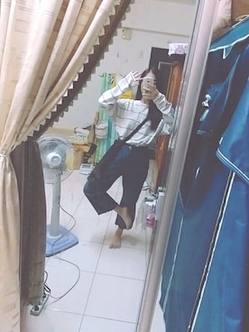 「wooplanetのアイテム（シャツ/ブラウス、ベージュ系）」を使った、cincinさん（レディース・160cm）の秋コーディネート