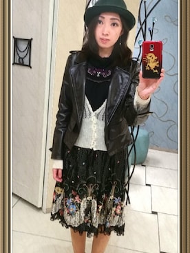 「ショッピング」｜「アイテム（ライダースジャケット）」を使った、SEVENさん（レディース・160cm）の秋コーディネート