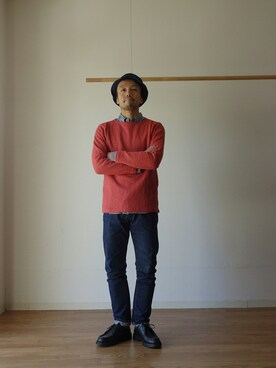 「Tieasy」｜comoda上西猛夫さん（メンズ・168cm）の冬コーディネート
