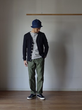 「FOB FACTORY（エフオービーファクトリー）のアイテム」を使った、comoda上西猛夫さん（メンズ・168cm）の冬コーディネート