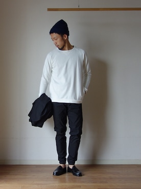 「ジョガーパンツ」｜comoda上西猛夫さん（メンズ・168cm）の春コーディネート