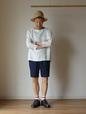 「Ordinary fits（オーディナリーフィッツ）のアイテム」を使った、comoda上西猛夫さん（メンズ・168cm）の春コーディネート