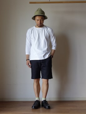 「ハットコーデ」｜comoda上西猛夫さん（メンズ・168cm）の春コーディネート