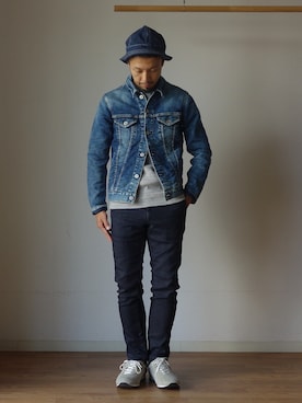 「FOB FACTORY（エフオービーファクトリー）のアイテム」を使った、comoda上西猛夫さん（メンズ・168cm）の夏コーディネート