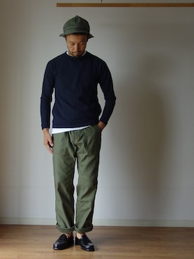 「FOB FACTORY（エフオービーファクトリー）のアイテム」を使った、comoda上西猛夫さん（メンズ・168cm）の夏コーディネート