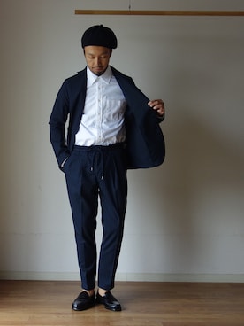 「Audience（オーディエンス）のアイテム（ジャケット/アウター）」を使った、comoda上西猛夫さん（メンズ・168cm）の秋コーディネート
