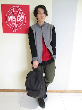 「※ALPHA（アルファ）のアイテム（バックパック/リュック）」を使った、しんどうけいし(22)さん（メンズ・170cm）の冬コーディネート