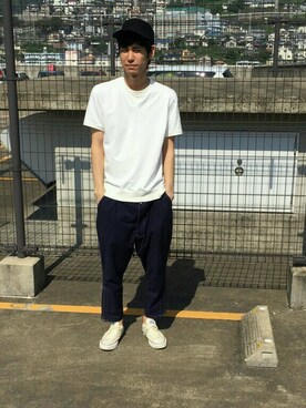 「BEAMS（ビームス）のサルエルパンツ（パンツ、ブルー系）」を使った、ジュニアさん（メンズ・177cm）の夏コーディネート