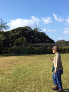 「青空」｜「アイテム（パンツ）」を使った、たぴおか*さん（レディース・150cm）の秋コーディネート