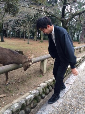 「古着（ブルゾン、ブラック系）」を使った、shinsakuさん（メンズ・175cm）の春コーディネート