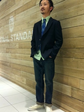 「Journal Standard TRISECT（トライセクト）のアイテム（フォーマルスーツ/小物）」を使った、JOURNAL STANDARD名古屋店スタッフ Aさん（メンズ・170cm）の春コーディネート