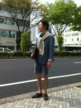 「Journal Standard TRISECT（トライセクト）のアイテム（フォーマルスーツ/小物）」を使った、JOURNAL STANDARD名古屋店スタッフ Aさん（メンズ・170cm）の春コーディネート