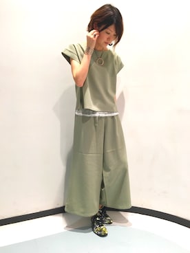 「HARE（ハレ）のレースキャミソールコンビネゾン(HARE)（サロペット/オーバーオール）」を使った、YUINEE@HARE立川ルミネさん（レディース・168cm）の春コーディネート