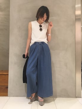 「HARE（ハレ）のアイテム（ピアス（両耳用））」を使った、YUINEE@HARE立川ルミネさん（レディース・168cm）の夏コーディネート