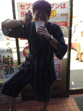 「セブンイレブン」｜龍さん（メンズ・177cm）の夏コーディネート