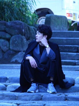 「gray」｜「アイテム（その他アウター）」を使った、ゆたさん（メンズ・175cm）の冬コーディネート