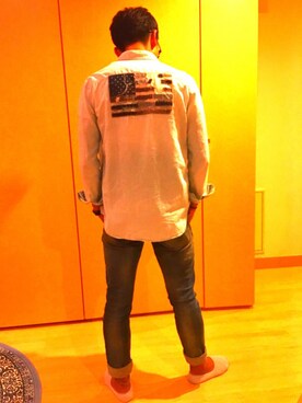 「muta（ムータ）のアイテム（アクセサリー）」を使った、Hikaru Kondoさん（メンズ・176cm）の秋コーディネート