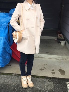 「GAL FIT（ギャルフィット）のアイテム（バッグ）」を使った、れいさん（レディース・169cm）の冬コーディネート