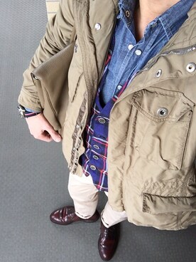 「TATRAS（タトラス）のアイテム（ミリタリージャケット）」を使った、osamusiさん（メンズ・164cm）の春コーディネート