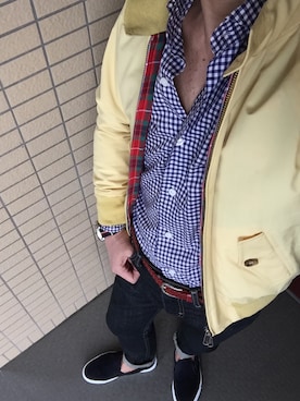 「アイテム（イエロー系）」を使った、osamusiさん（メンズ・164cm）の春コーディネート