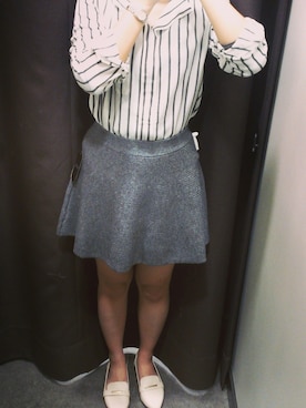 「MIXXO（ミッソ）のアイテム（アンサンブル）」を使った、林惠君さん（レディース・158cm）の秋コーディネート