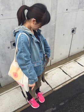 「PAR ICI」｜「アイテム（デニムジャケット）」を使った、ゆきちさん（レディース・149cm）の冬コーディネート