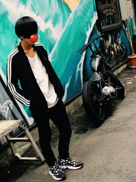 「アイテム（ジャージ）」を使った、かずさん（メンズ・170cm・10代）の秋コーディネート