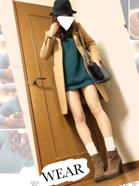 「くつした」｜「アイテム（チェスターコート）」を使った、mr728さん（レディース・160cm）の秋コーディネート