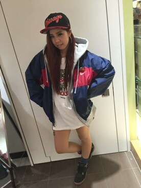 「ショーパン×スニーカー」｜「アイテム（帽子）」を使った、ONSPOTZ_STAFFさん（レディース・160cm）の秋コーディネート