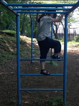 「アイテム（サンダル、ブルー系）」を使った、ぎんさん（キッズ・110cm）の夏コーディネート