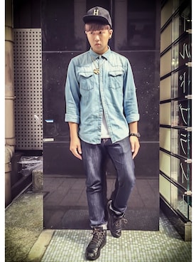 「WU-TANG（ウータン）のアイテム」を使った、Byron Yangさん（メンズ・174cm）の冬コーディネート