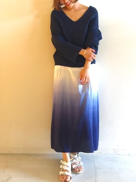 「キャミソールワンピ」｜河原井美幸さん（レディース・163cm）の冬コーディネート