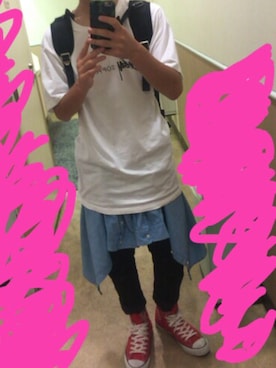 「STUSSY（ステューシー）のStussy x Sophnet. Soph. Tokyo Tee（Tシャツ/カットソー、ホワイト系）」を使った、日耀さん（メンズ・170cm）の春コーディネート