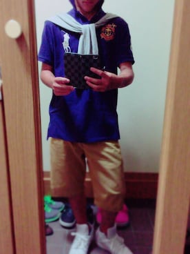 「NIKE（ナイキ）のNIKE AIR JORDAN 1 MID【SP】（スニーカー、ホワイト系）」を使った、日耀さん（メンズ・170cm）の夏コーディネート