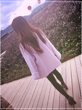 「SNIDEL（スナイデル）のアイテム（ピーコート）」を使った、钟钟charleneさん（レディース・150cm）の冬コーディネート