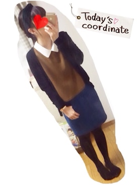 「アイテム（アナログ腕時計、ピンク系）」を使った、KIUさん（レディース・153cm）の冬コーディネート