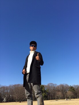「FRED PERRY（フレッドペリー）のアイテム（キャップ）」を使った、Yuuta Nakaiさん（メンズ・169cm）の冬コーディネート