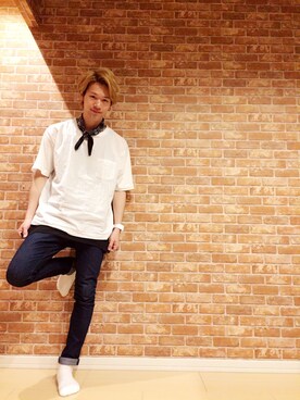 「YEVS（イーブス）のアイテム（デニムパンツ）」を使った、SHOUTAさん（メンズ・172cm）の夏コーディネート