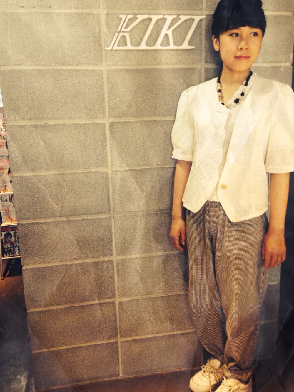 「お気に入りの傘」｜「アイテム（ネックレス、ブラック系）」を使った、ふしみさん（レディース・158cm）の夏コーディネートの1枚目の写真