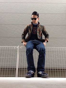 「STEVENSON OVERALL CO.（スティーブンソンオーバーオール）のアイテム（テーラードジャケット）」を使った、ノブさん（メンズ・173cm）の春コーディネート